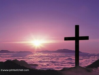 Pink Sunset With Cross For