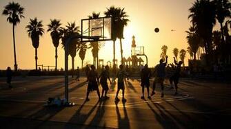 Wallpaper Summer California Basketball Sunset Usa