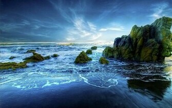Wallpaper Rocky Beach Desktop