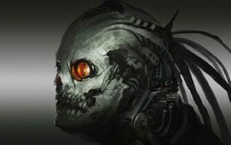 Dark Horror Evil Sci Fi Skull Art Cyborg Robot Wallpaper