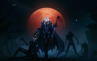 Wow Blood Elf Knight Death Moon Undead Zombies Wallpaper