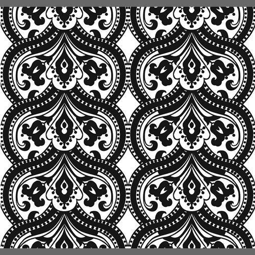 Simple Black And White Damask Patternvictorian
