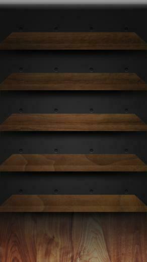 Wooden Shelves iPhone Wallpaper