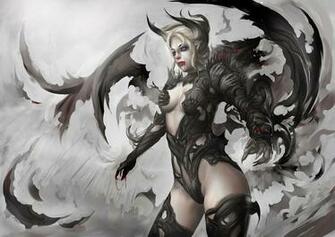 Free Download Sexy Demon Girl Wings Horn Anime Hd Wallpaper Desktop Pc Background X For