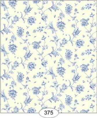 Dollhouse Wallpaper Belle Blue On Yellow