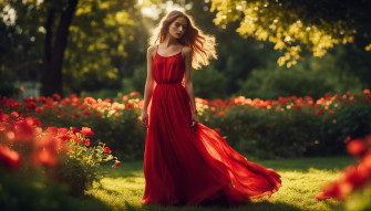 Girl Red Dress Wallpaper