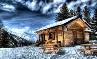 Winter Cabin Wallpaper Just