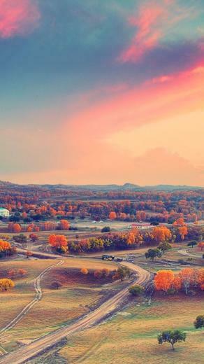 Nature Morning Scenary Beautiful Village iPhone Wallpaper