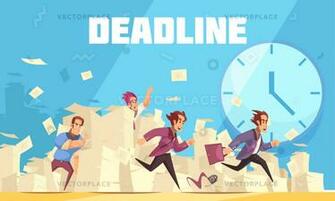 Deadline Clock Urban Landscape Background Running Vector
