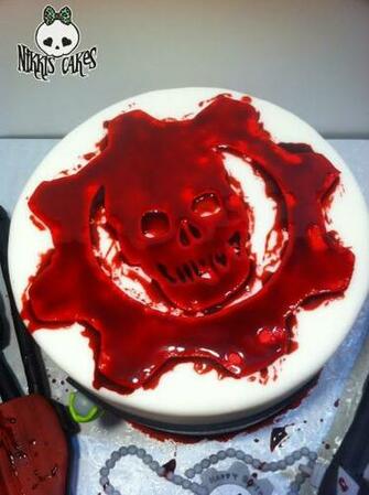 Crimson Omen Detail Gears Of War Cake By Corpse Queen