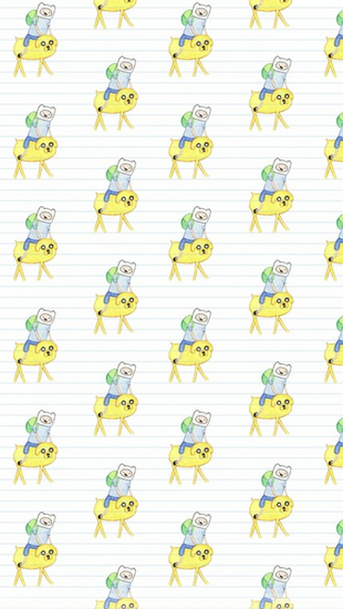 Adventure Time Lined Paper iPhone Wallpaper Cartoon