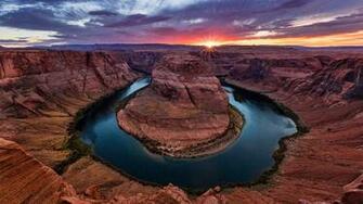 Horse Shoe Bend Sunset Desktop Background To