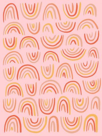 Rainbow Print Mini Art By Doodle Meg Preppy Wallpaper