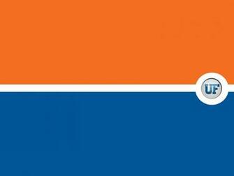 White Stripe And Uf Badge On Right With Blue Text