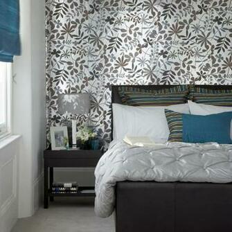 Gray Grey Teal Blue Combination Scheme Very Stylish Cool Bedroom Decor