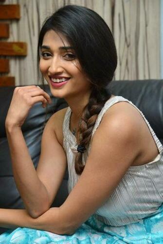 Actress Priya Vadlamani In Blue Top At Husharu Movie Success Meet