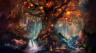 Fantasy Art Artwork Fan Trees Nature Wallpaper HD