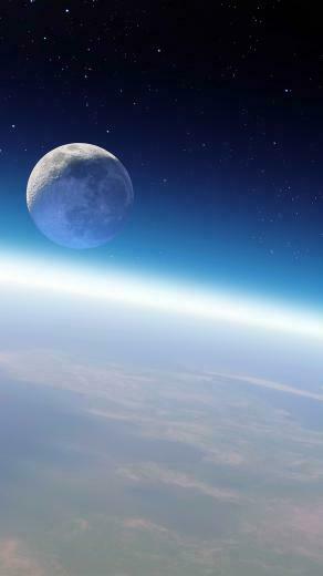 Wallpaper Earth And Moon Space iPhone6 Plus Jpg