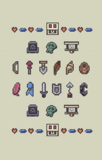 The Legend Of Zelda Link S Awakening Inventory Pixel Art Slim