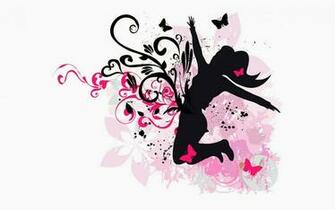 White Music Desktop Wallpaper With Black And Pink Butterflies A