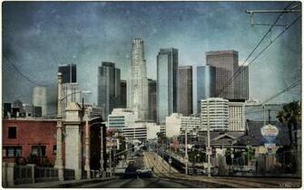 Downtown Los Angeles As Seen From 1st Street Bridge