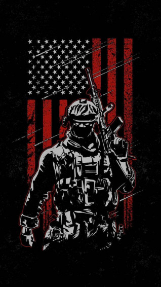Black American Flag Cool iPhone Soldier Wallpaper