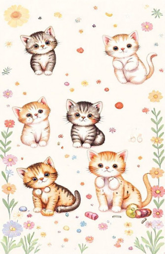Cute Cat Drawings Wallpaper