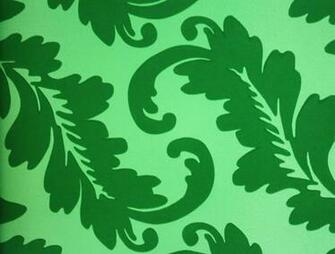 Emerald Green Damask Flock Wallpaper