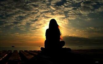 Women Sunset Landscapes Nature Shadows Wallpaper