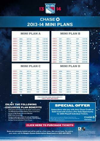 Mini Plans New York Rangers Tickets