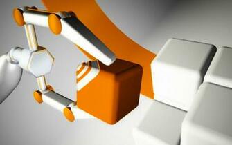 Sorting Orange And White Cubes Wallpaper
