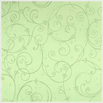Perfect Princess Green Glitter Scroll Wallpaper Wall Sticker Outlet