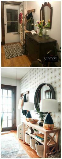 Entry Makeover With Removable Wallpaper And No Closet Nesting