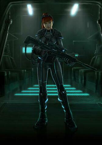Sarah Kerrigan Ghost Wallpaper Commission By