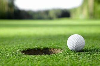 Golf Ball On Grass Macro Wallpaper HD High