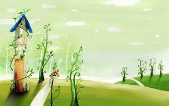 Cartoon Wallpaper Spring Cartoonish Background