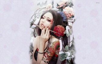Artistic Geisha Wallpaper