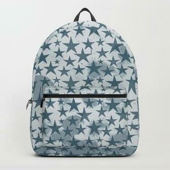 Blue Stars On Grungey Textured White Background Backpack By