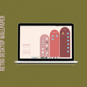 Retro Desktop Wallpaper Organizer Calendar