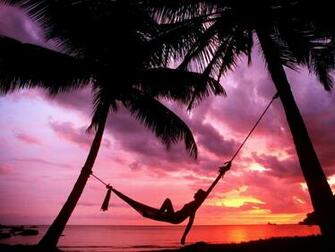 Sunset Beach Hammock Chillout Desktop Pc And Mac Wallpaper