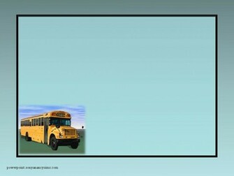 Fun School Background For Powerpoint Bus On Blue