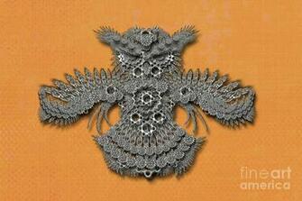 Gear Owl Orange Background Digital Art By Afrodita Ellerman
