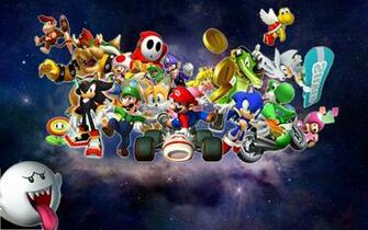 Mario N Sonic Galaxy Wallpaper By Quorratheiso