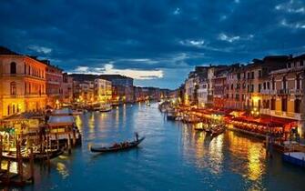 Grand Canal At Night Venice Wallpaper