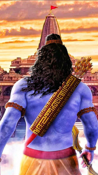 Shree Ram Red Flag Wallpaper