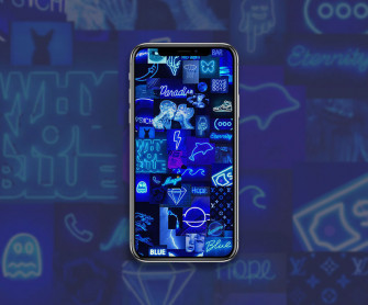 Blue Neon Aesthetic Wallpaper For iPhone