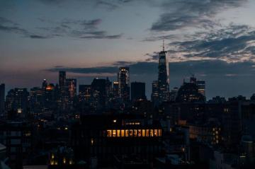 Downtown New York City Skyline At Sunset Nyc Fine In