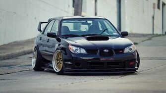 Subaru Impreza Sti Slammed Low Japan Car Tuning Wallpaper