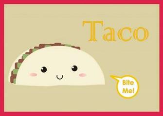 Cute Taco Background By Natalia Factory