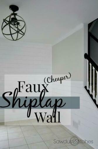 Faux Shiplap Walls Sawdust Stitches